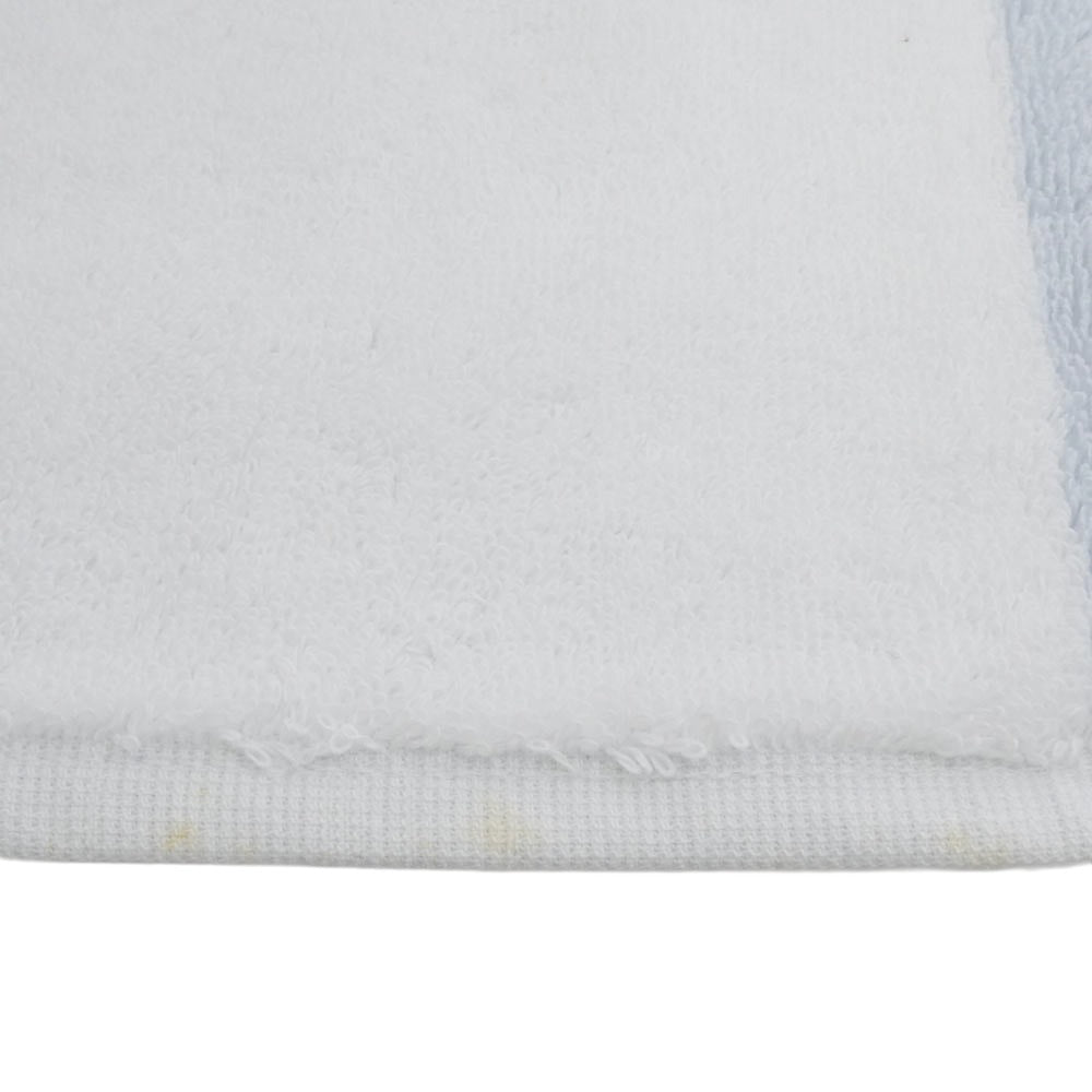 HERMES エルメス 102192M03 AVALON アヴァロン ロゴ ハンドタオル フェイスタオル ホワイト系 ライトブルー系 34×34cm【中古】