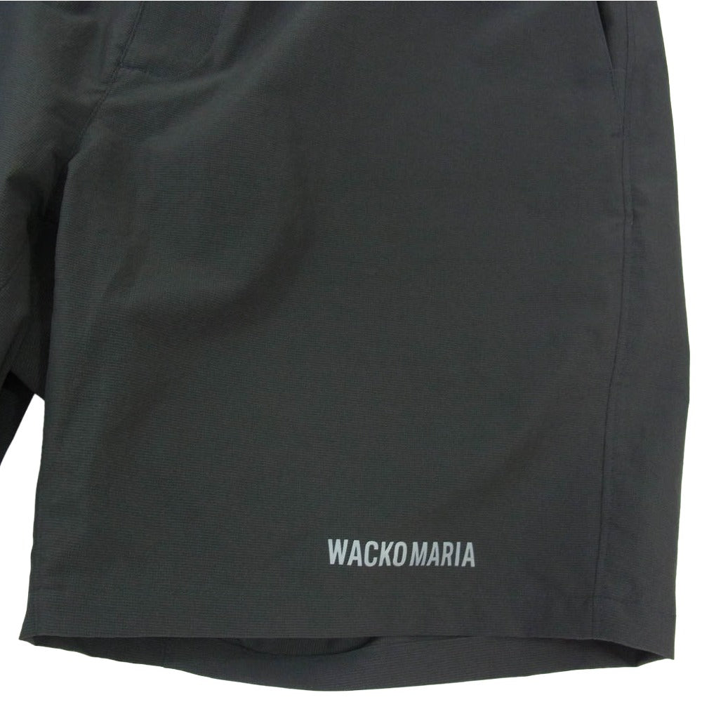 WACKO MARIA ワコマリア NANGA ナンガ 25SS NANGA COMFY SHORTS ナンガ コンフィー ショーツ リフレクティブ ロゴプリント ブラック系 M【中古】
