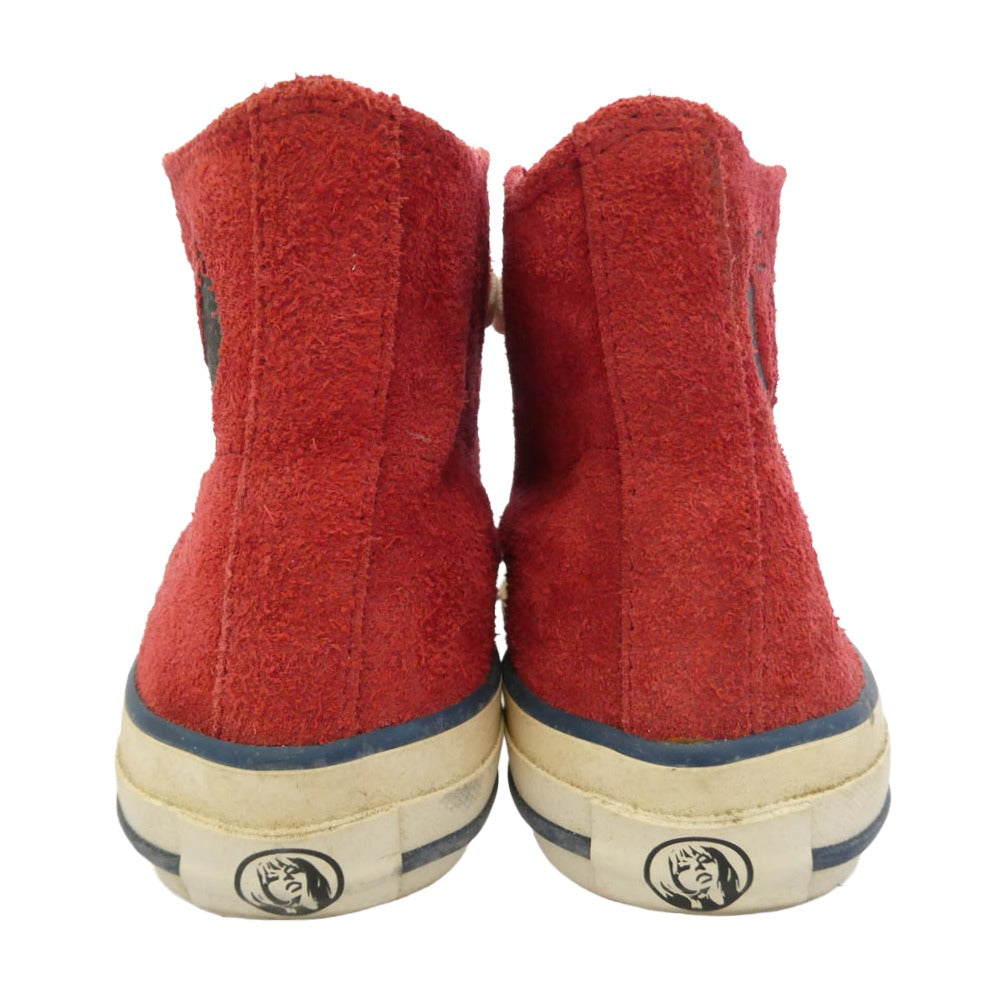 HYSTERIC GLAMOUR ヒステリックグラマー ロゴ スエード ハイカット スニーカー レッド系 6【中古】