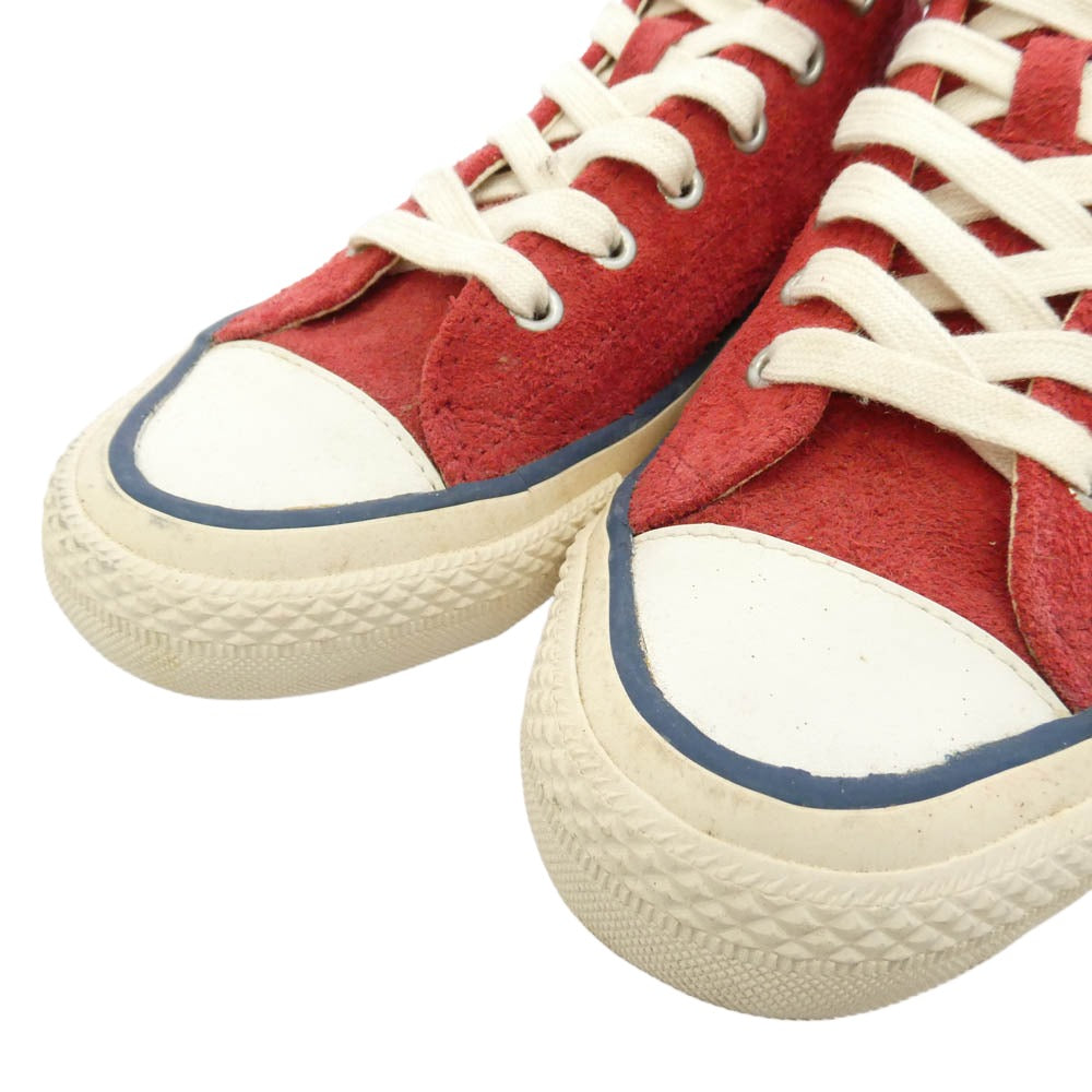 HYSTERIC GLAMOUR ヒステリックグラマー ロゴ スエード ハイカット スニーカー レッド系 6【中古】