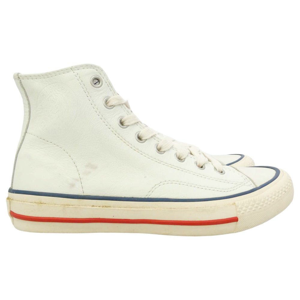 HYSTERIC GLAMOUR ヒステリックグラマー ロゴ レザー ハイカット スニーカー オフホワイト系 6【中古】