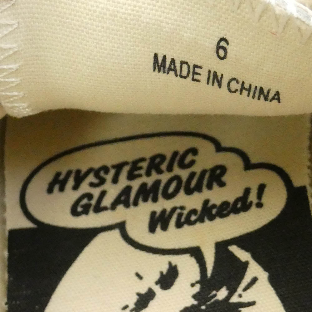 HYSTERIC GLAMOUR ヒステリックグラマー レザー ローカット スニーカー オフホワイト系 6【中古】