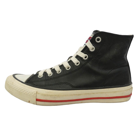HYSTERIC GLAMOUR ヒステリックグラマー ロゴ レザー ハイカット スニーカー ブラック系 6【中古】