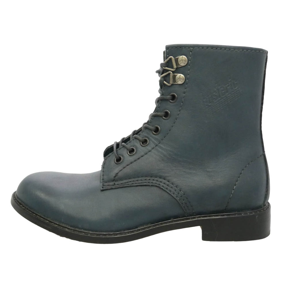 HYSTERIC GLAMOUR ヒステリックグラマー 0114QS031 ロゴ型押し サイドジップ レースアップ レザー ブーツ ブラック系 6【中古】