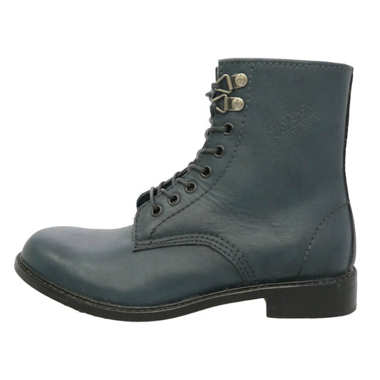 HYSTERIC GLAMOUR ヒステリックグラマー 0114QS031 ロゴ型押し サイドジップ レースアップ レザー ブーツ ブラック系 6【中古】