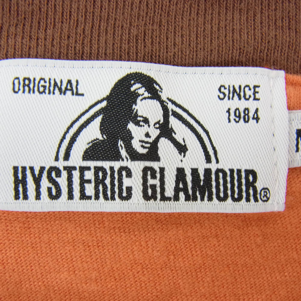 HYSTERIC GLAMOUR ヒステリックグラマー 19SS 02192CT09 両面プリント トリム Tシャツ 半袖カットソー オレンジ系 M【中古】