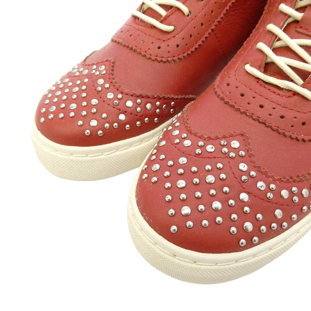 HYSTERIC GLAMOUR ヒステリックグラマー スタッズ ハイカット スニーカー レッド系 6【中古】