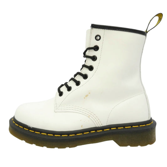 Dr.Martens ドクターマーチン 1460 ８ホール レザー ショート ブーツ ホワイト系 ブラック系 UK5【中古】