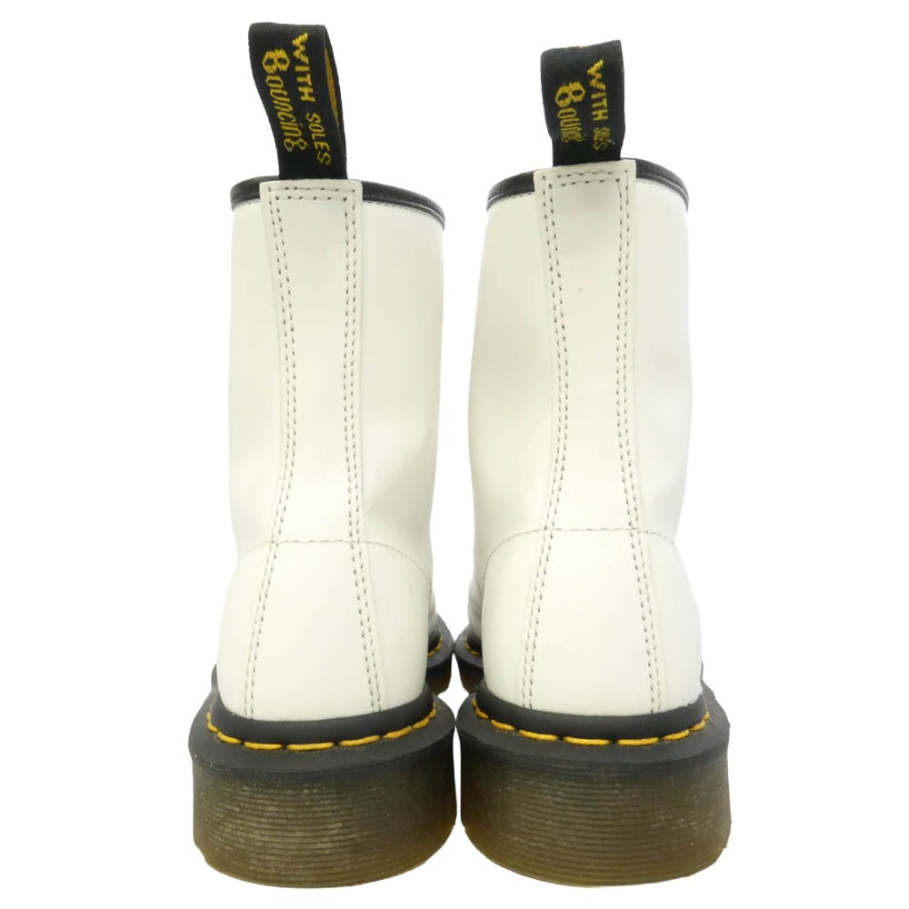 Dr.Martens ドクターマーチン 1460 ８ホール レザー ショート ブーツ ホワイト系 ブラック系 UK5【中古】