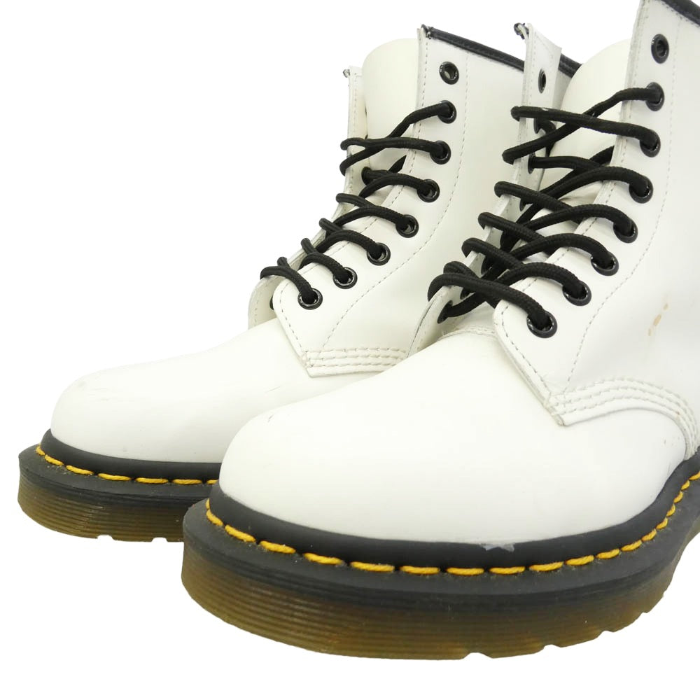 Dr.Martens ドクターマーチン 1460 ８ホール レザー ショート ブーツ ホワイト系 ブラック系 UK5【中古】
