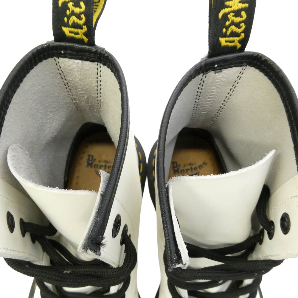 Dr.Martens ドクターマーチン 1460 ８ホール レザー ショート ブーツ ホワイト系 ブラック系 UK5【中古】