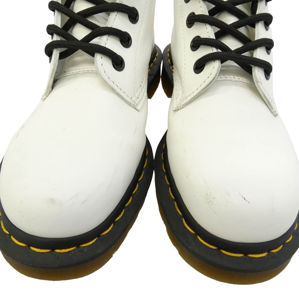 Dr.Martens ドクターマーチン 1460 ８ホール レザー ショート ブーツ ホワイト系 ブラック系 UK5【中古】