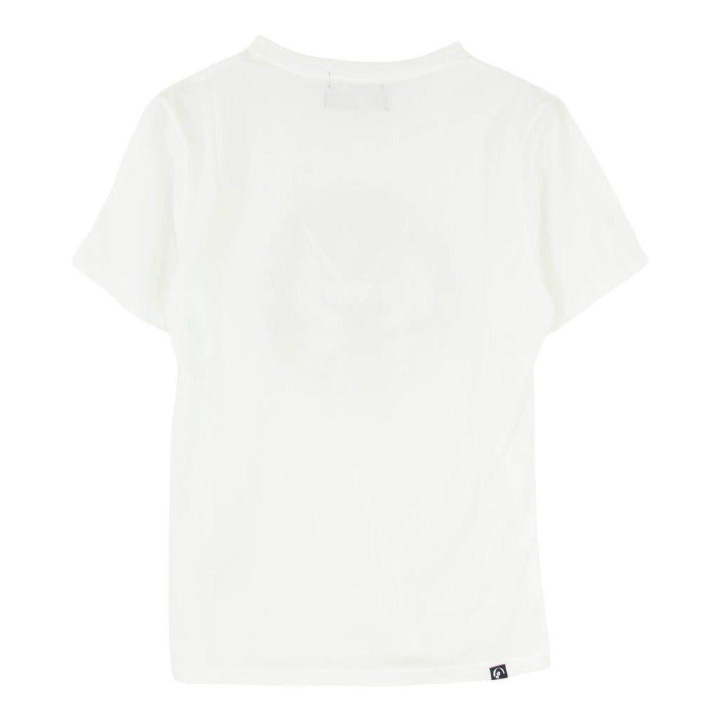 HYSTERIC GLAMOUR ヒステリックグラマー 0233CT24 × mastermind JAPAN マスターマインドジャパン ガール スカル プリント Tシャツ 半袖カットソー ホワイト系 M【中古】