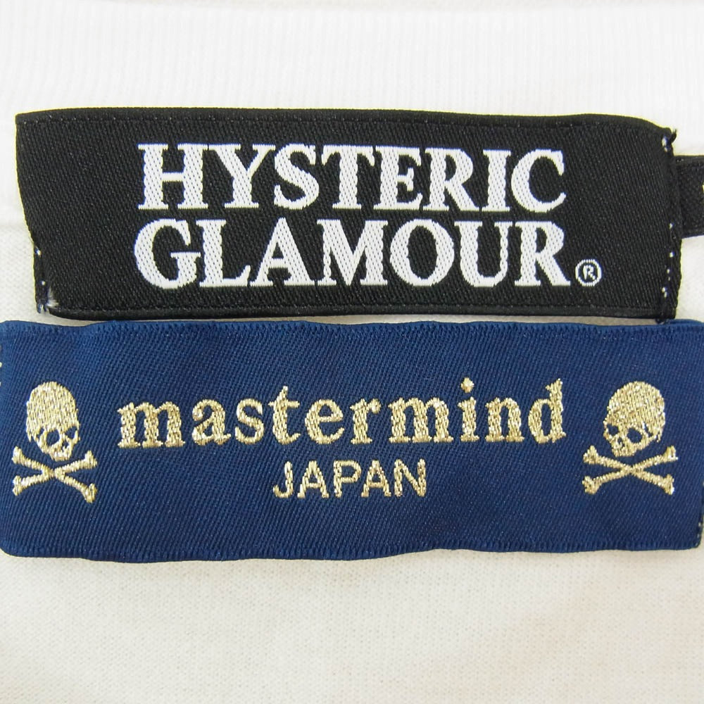 HYSTERIC GLAMOUR ヒステリックグラマー 0233CT24 × mastermind JAPAN マスターマインドジャパン ガール スカル プリント Tシャツ 半袖カットソー ホワイト系 M【中古】