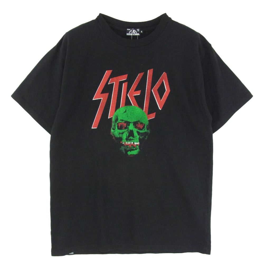 HYSTERIC GLAMOUR ヒステリックグラマー 18AW 02183CT30 Stie-lo DEATH SONG TSUYOSHI NOGUCHI 野口強 グラフィックプリント Tシャツ 半袖カットソー ブラック系 S【中古】