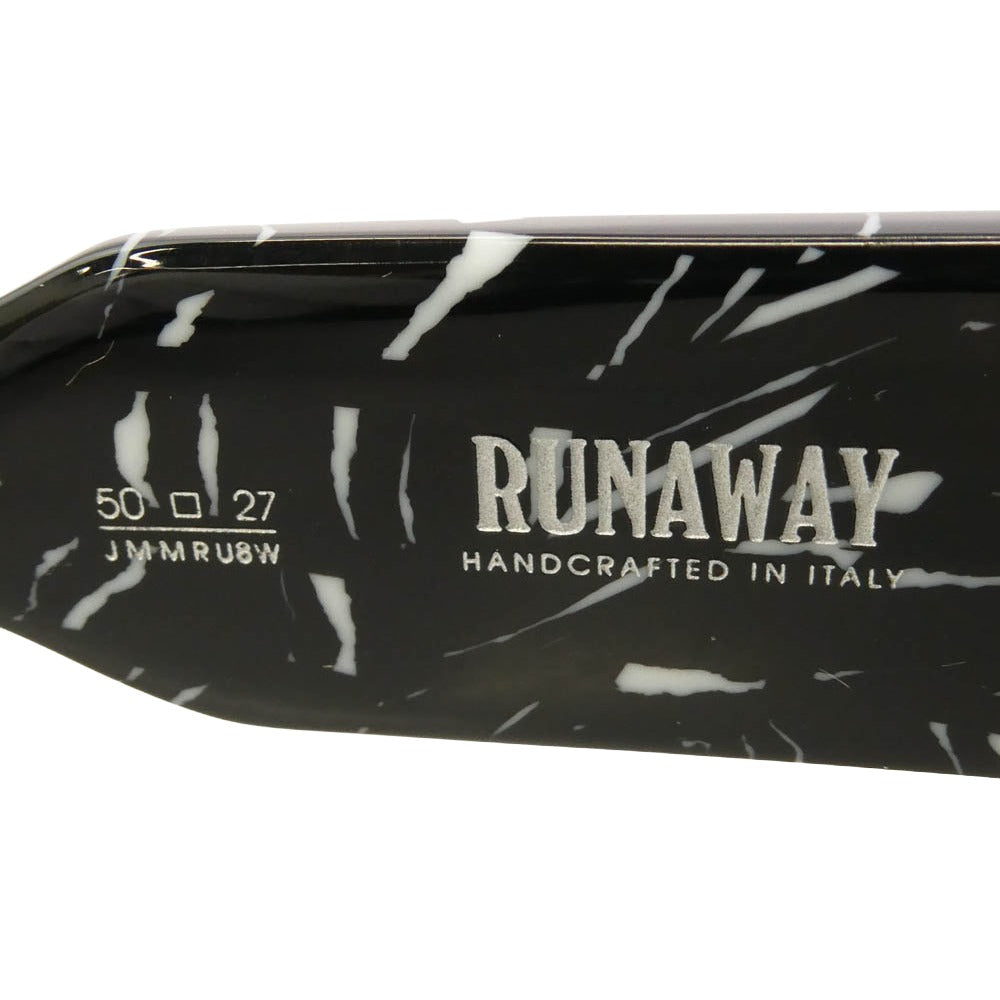JACQUES MARIE MAGE ジャックマリーマージュ JMMRU-8W RUNAWAY サングラス アイウェア フレーム：ブラック、ホワイト系　レンズ：グリーン系 50□27【美品】【中古】