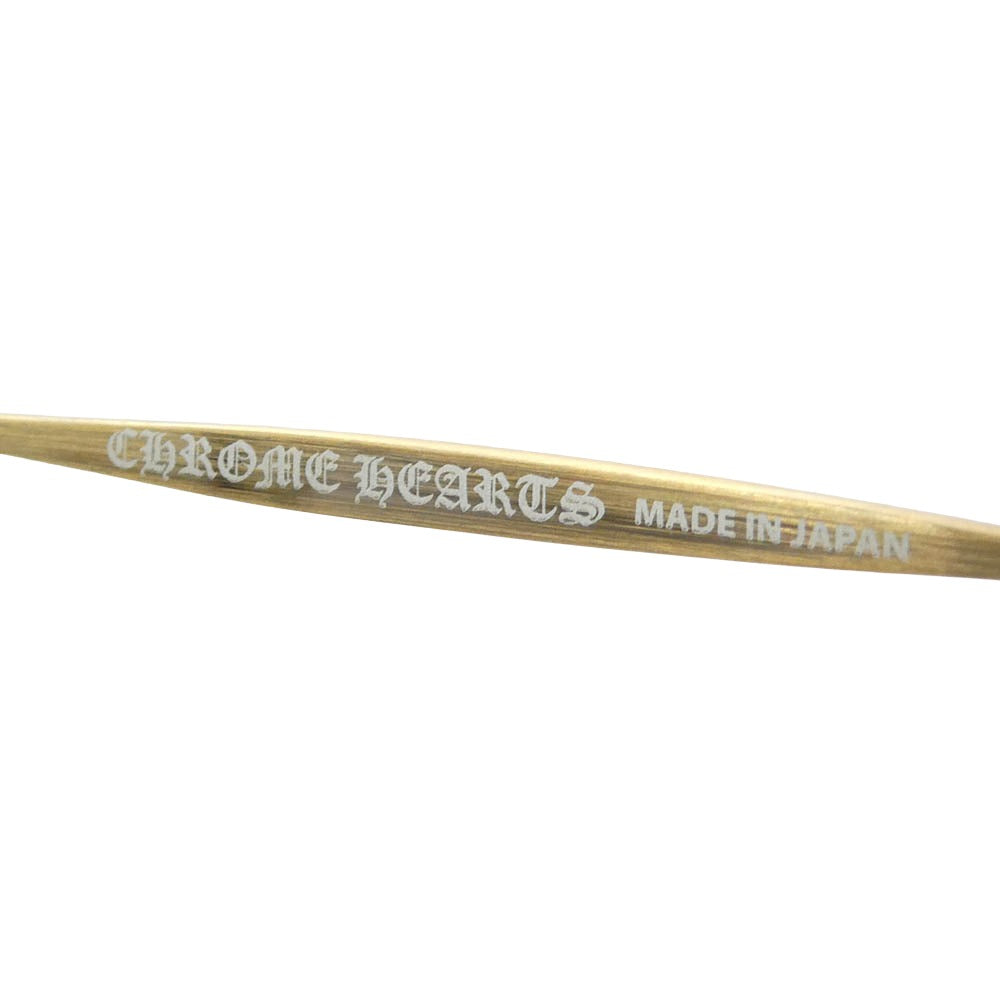 CHROME HEARTS クロムハーツ（原本無） 49□22-150 BONE PRONE IV 18KGP CHプラス テンプル メタル 眼鏡 アイウェア ゴールド フレーム：ブラウン系、ゴールド系　レンズ：クリア系 49□22-150【極上美品】【中古】