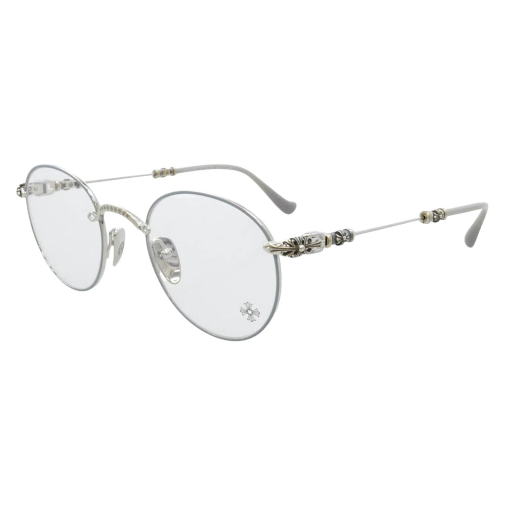 CHROME HEARTS クロムハーツ（原本無） 49□22-145 BUBBA-A クロス テンプル メタル フレーム 眼鏡 アイウェア グレー フレーム：グレー系シルバー系　レンズ：クリア系 49□22-145【極上美品】【中古】