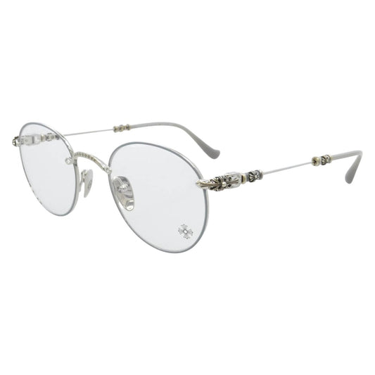 CHROME HEARTS クロムハーツ（原本無） 49□22-145 BUBBA-A クロス テンプル メタル フレーム 眼鏡 アイウェア グレー フレーム：グレー系シルバー系　レンズ：クリア系 49□22-145【極上美品】【中古】