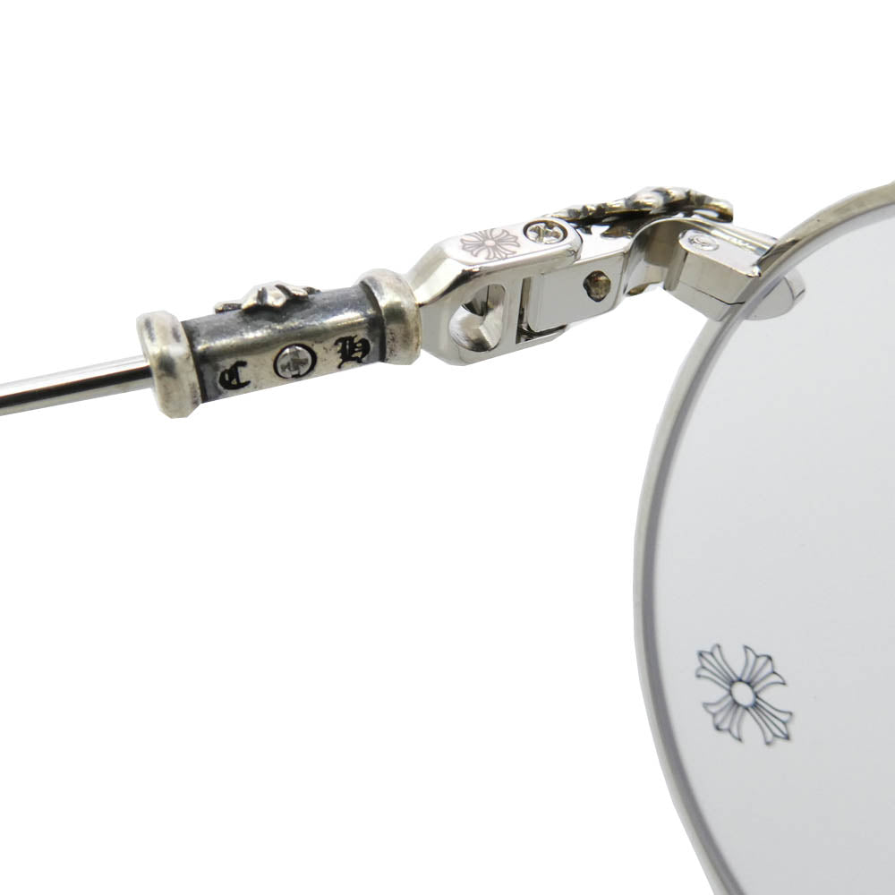 CHROME HEARTS クロムハーツ（原本無） 49□22-145 BUBBA-A クロス テンプル メタル フレーム 眼鏡 アイウェア グレー フレーム：グレー系シルバー系　レンズ：クリア系 49□22-145【極上美品】【中古】