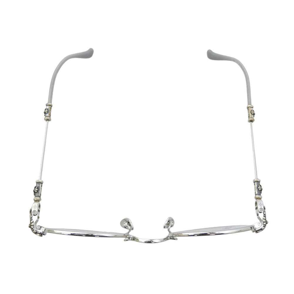CHROME HEARTS クロムハーツ（原本無） 49□22-145 BUBBA-A クロス テンプル メタル フレーム 眼鏡 アイウェア グレー フレーム：グレー系シルバー系　レンズ：クリア系 49□22-145【極上美品】【中古】