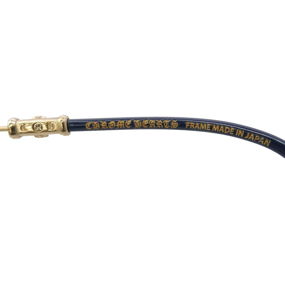 CHROME HEARTS クロムハーツ（原本無） 49□22-145 BUBBA-A クロス テンプル メタル フレーム 眼鏡 アイウェア ブラック フレーム：ブラック系ゴールド系　レンズ：クリア系 49□22-145【極上美品】【中古】