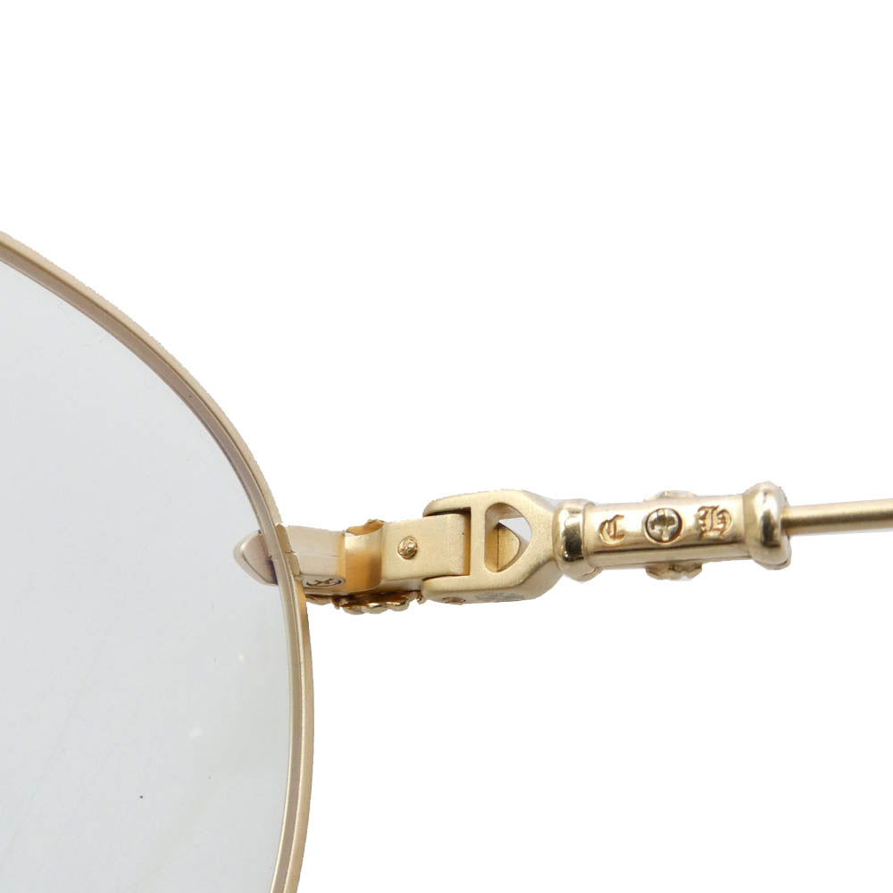 CHROME HEARTS クロムハーツ（原本無） 49□22-145 BUBBA-A クロス テンプル メタル フレーム 眼鏡 アイウェア ブラック フレーム：ブラック系ゴールド系　レンズ：クリア系 49□22-145【極上美品】【中古】