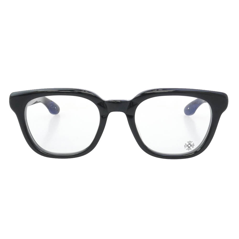 CHROME HEARTS クロムハーツ（原本無） 51□21-140 WELL HELL YEAH FOTI フォティ テンプル ウェリントン フレーム 眼鏡 アイウェア フレーム：ブラック系シルバー系　レンズ：クリア系 51□21-140【極上美品】【中古】