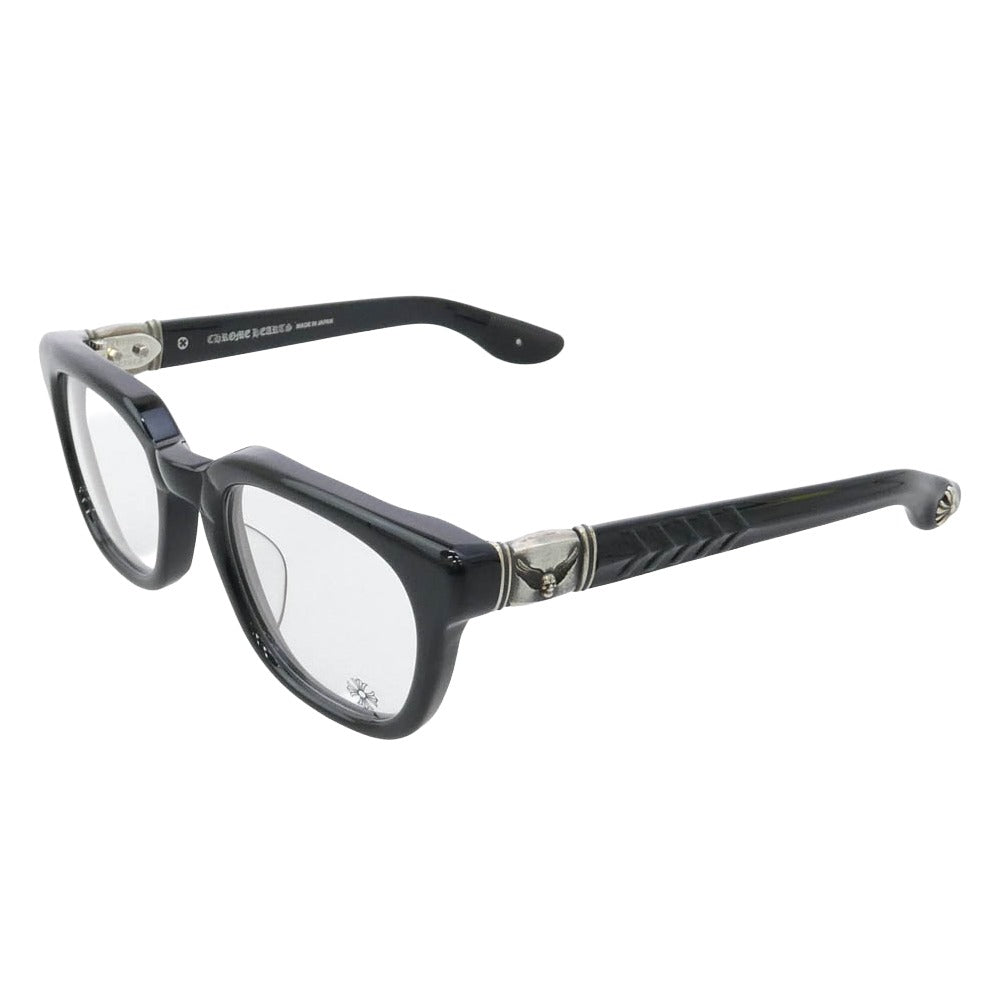 CHROME HEARTS クロムハーツ（原本無） 51□21-140 WELL HELL YEAH FOTI フォティ テンプル ウェリントン フレーム 眼鏡 アイウェア フレーム：ブラック系シルバー系　レンズ：クリア系 51□21-140【極上美品】【中古】