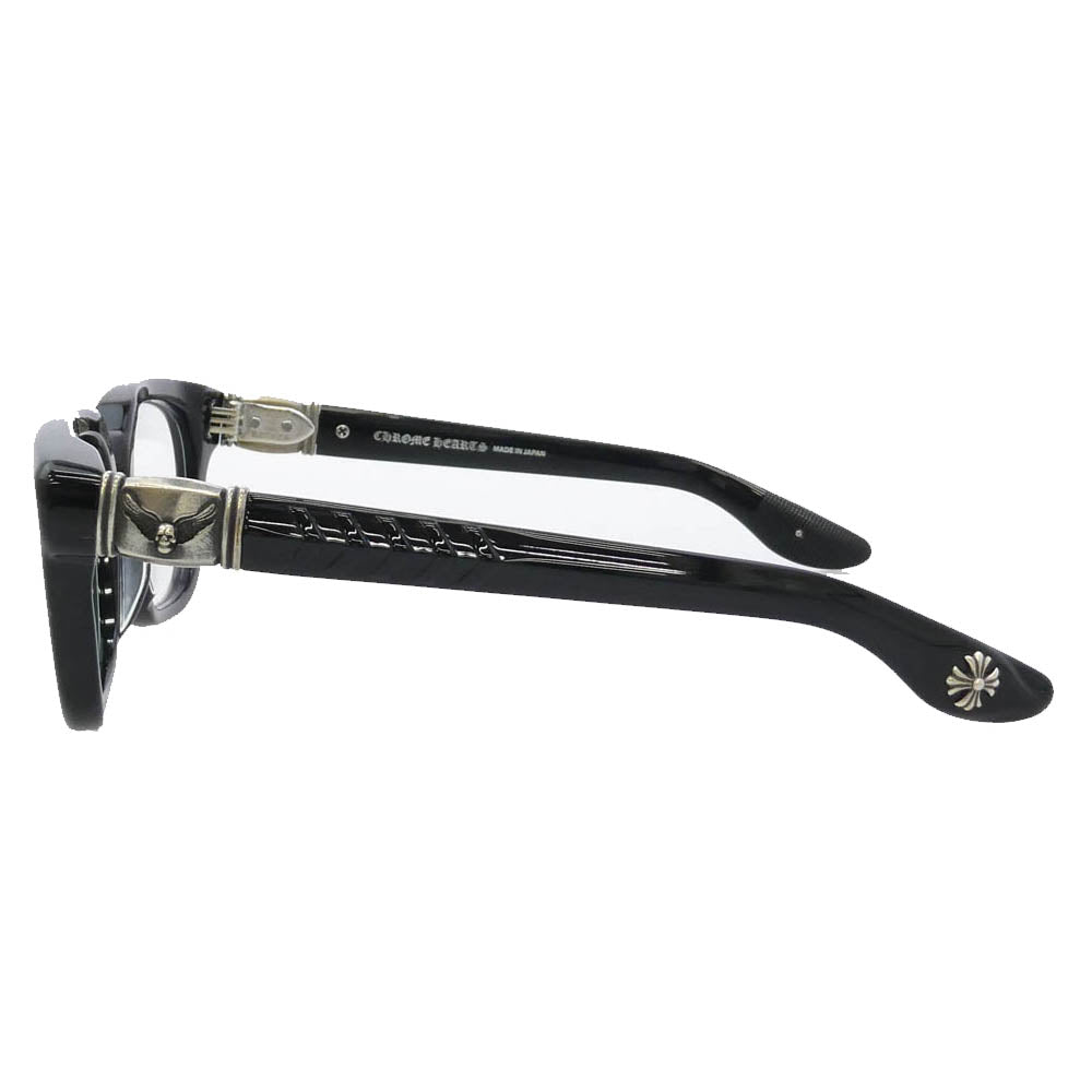 CHROME HEARTS クロムハーツ（原本無） 51□21-140 WELL HELL YEAH FOTI フォティ テンプル ウェリントン フレーム 眼鏡 アイウェア フレーム：ブラック系シルバー系　レンズ：クリア系 51□21-140【極上美品】【中古】