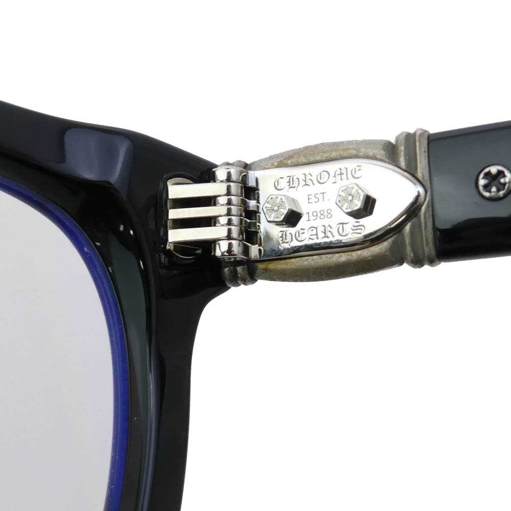 CHROME HEARTS クロムハーツ（原本無） 51□21-140 WELL HELL YEAH FOTI フォティ テンプル ウェリントン フレーム 眼鏡 アイウェア フレーム：ブラック系シルバー系　レンズ：クリア系 51□21-140【極上美品】【中古】
