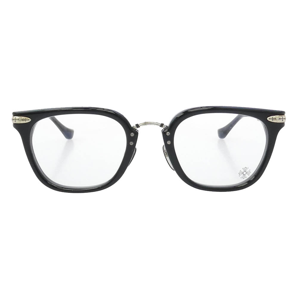 CHROME HEARTS クロムハーツ（原本無） 51□23-145 TITANASLUVR メタル テンプル 眼鏡 アイウェア フレーム：ブラック系、シルバー系、レンズ：クリア系 51□23-145【極上美品】【中古】