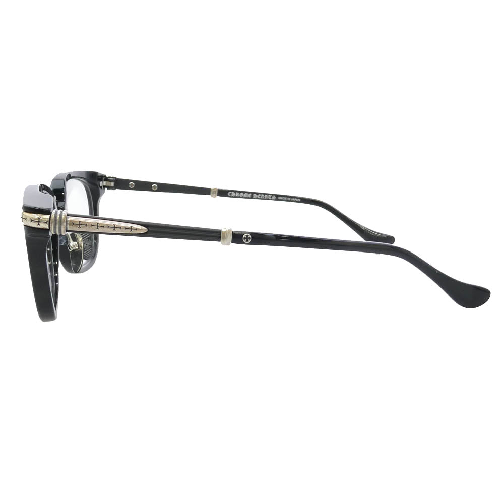 CHROME HEARTS クロムハーツ（原本無） 51□23-145 TITANASLUVR メタル テンプル 眼鏡 アイウェア フレーム：ブラック系、シルバー系、レンズ：クリア系 51□23-145【極上美品】【中古】