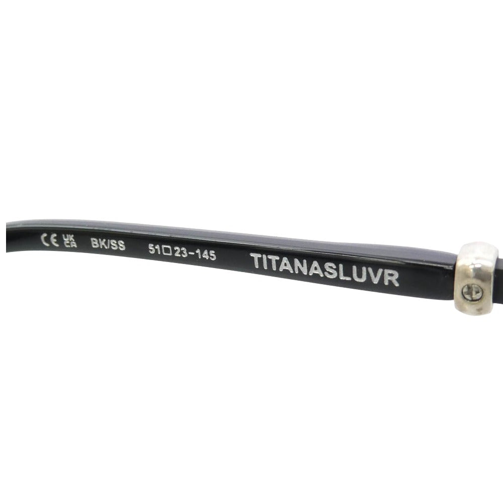 CHROME HEARTS クロムハーツ（原本無） 51□23-145 TITANASLUVR メタル テンプル 眼鏡 アイウェア フレーム：ブラック系、シルバー系、レンズ：クリア系 51□23-145【極上美品】【中古】