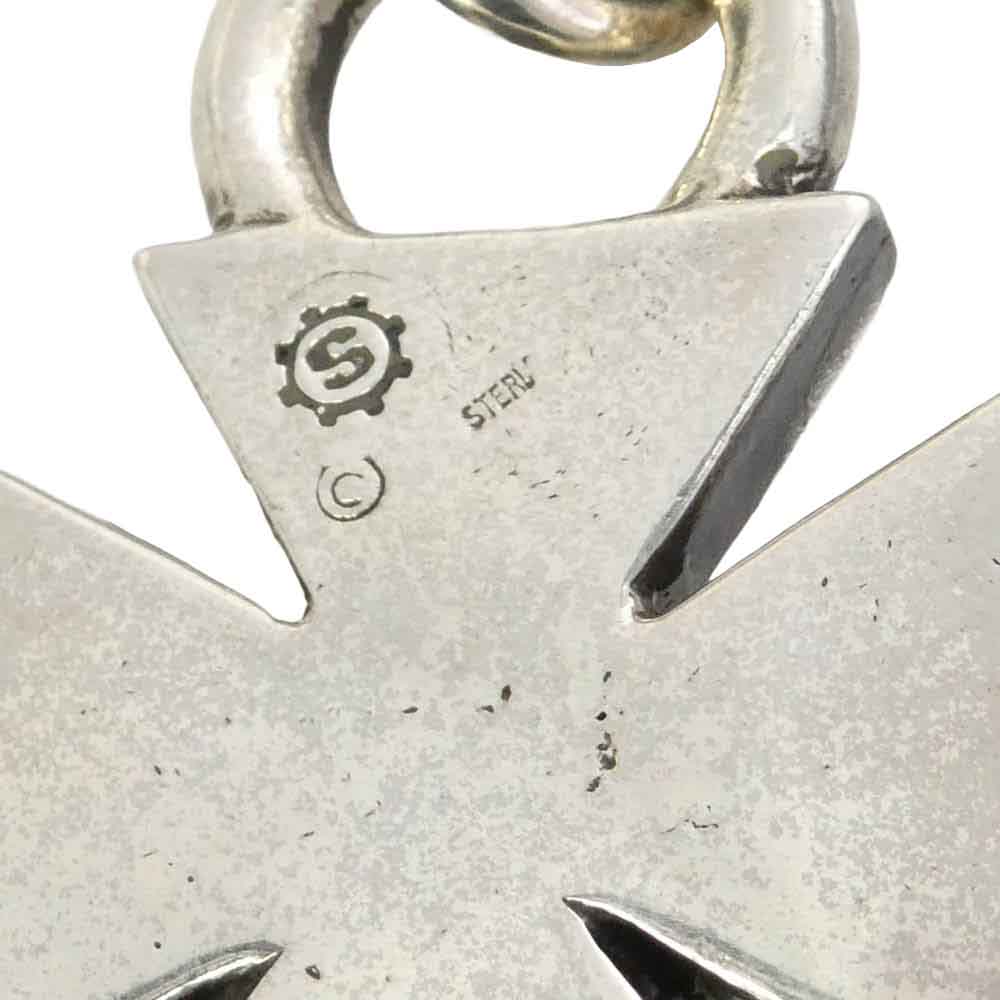 STARLIN GEAR スターリンギア ギャランティカード付属 ギャンブラーズクロス ペンダントトップ w/マイクロスカルステッチーズリンク/テーパープレーンリンク シルバー系【中古】
