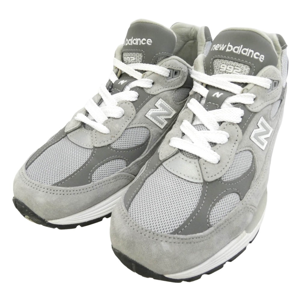 NEW BALANCE ニューバランス U992GY MADE in USA 992 Gray グレー スエード メッシュ スニーカー グレー系 26cm【中古】