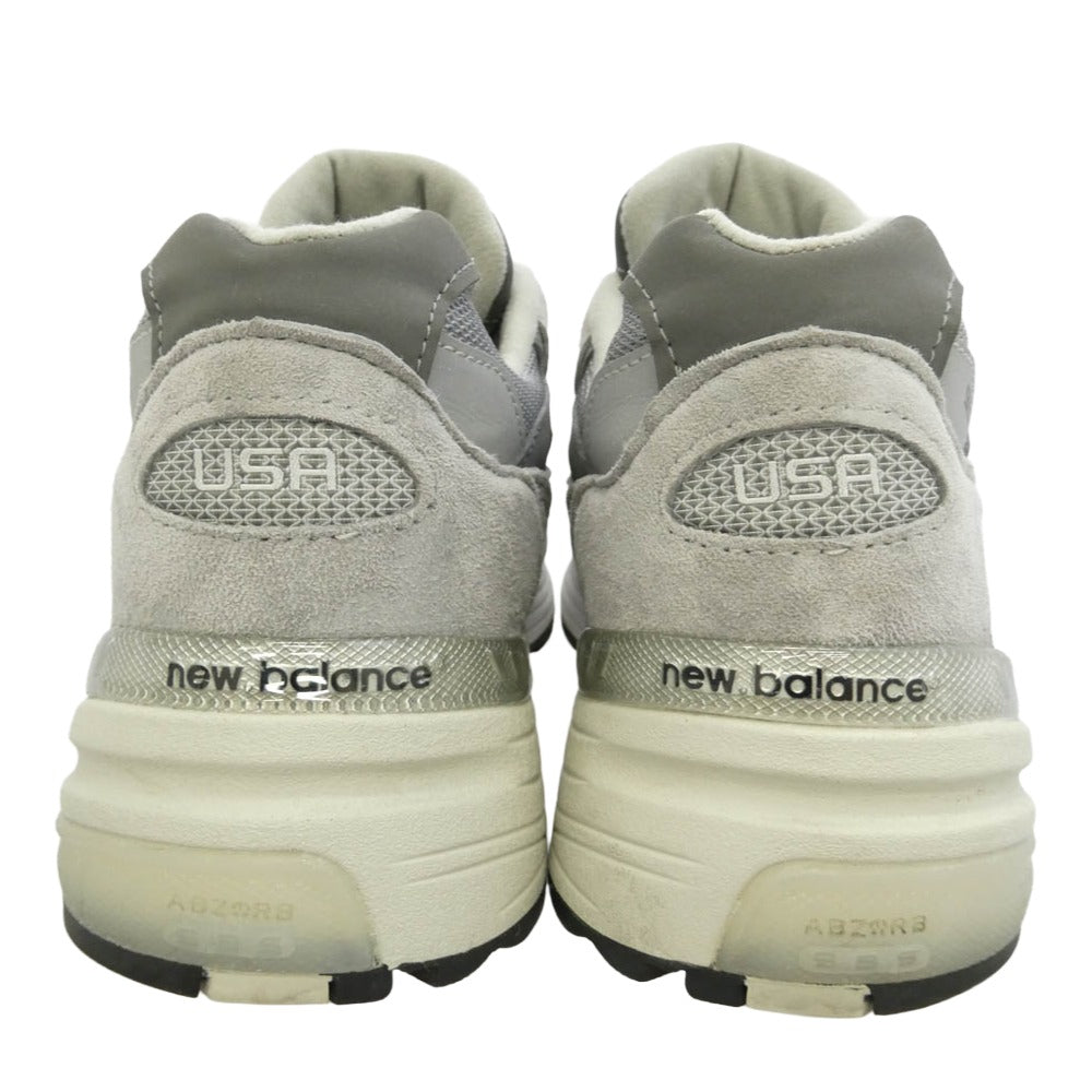 NEW BALANCE ニューバランス U992GY MADE in USA 992 Gray グレー スエード メッシュ スニーカー グレー系 26cm【中古】