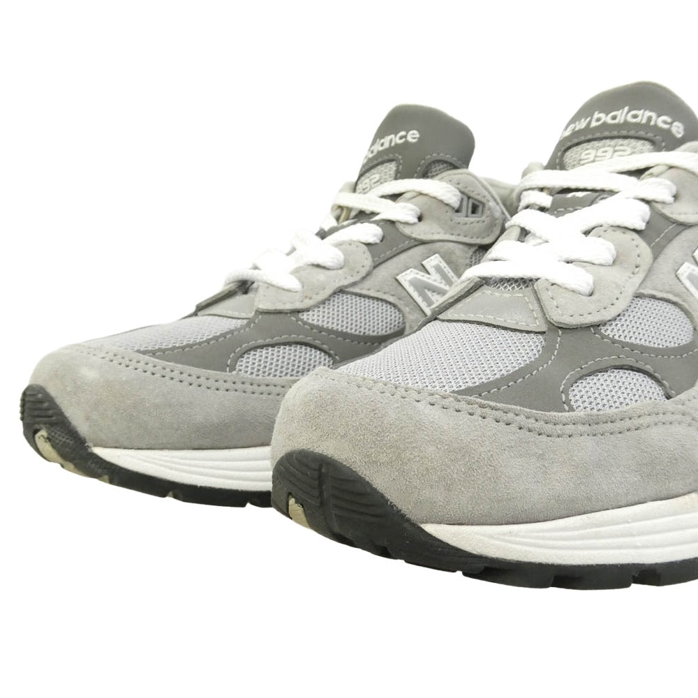 NEW BALANCE ニューバランス U992GY MADE in USA 992 Gray グレー スエード メッシュ スニーカー グレー系 26cm【中古】