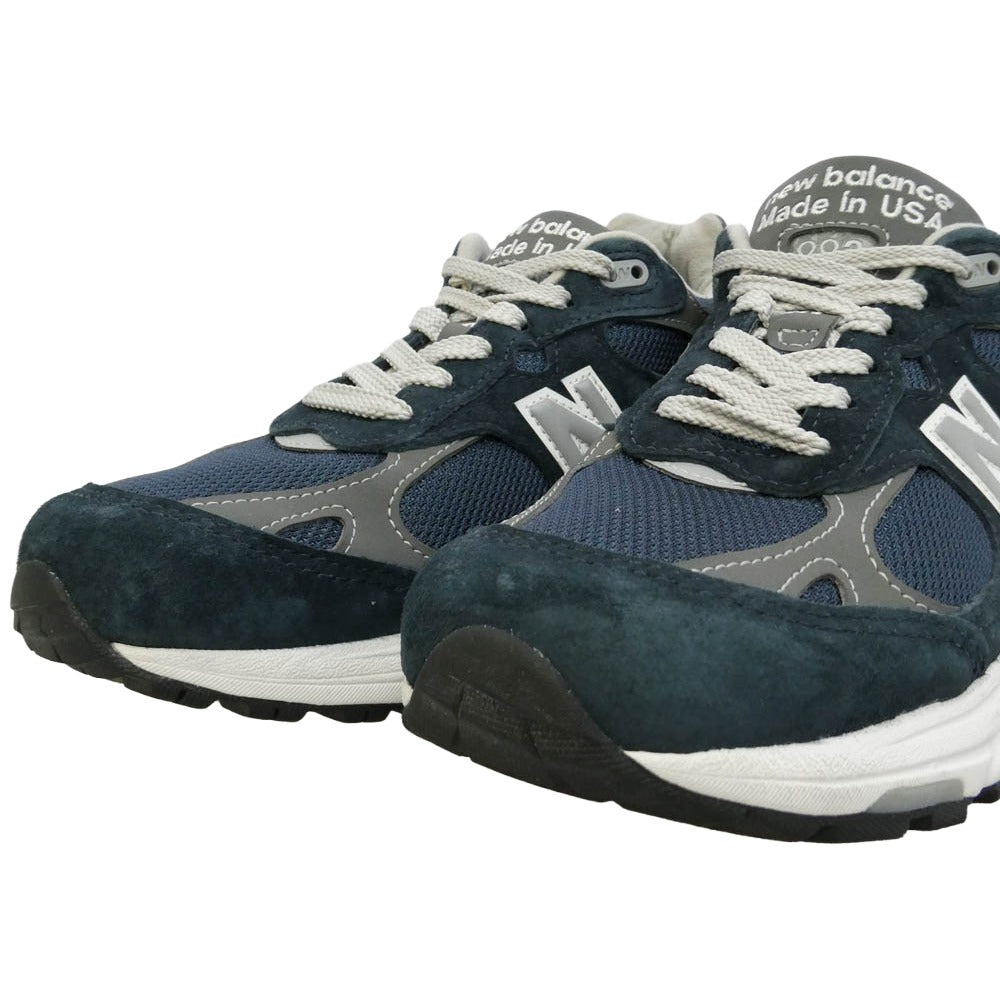 NEW BALANCE ニューバランス MR993NV MADE in USA 993 Navy ネイビー スエード メッシュ スニーカー ネイビー系 26cm【中古】