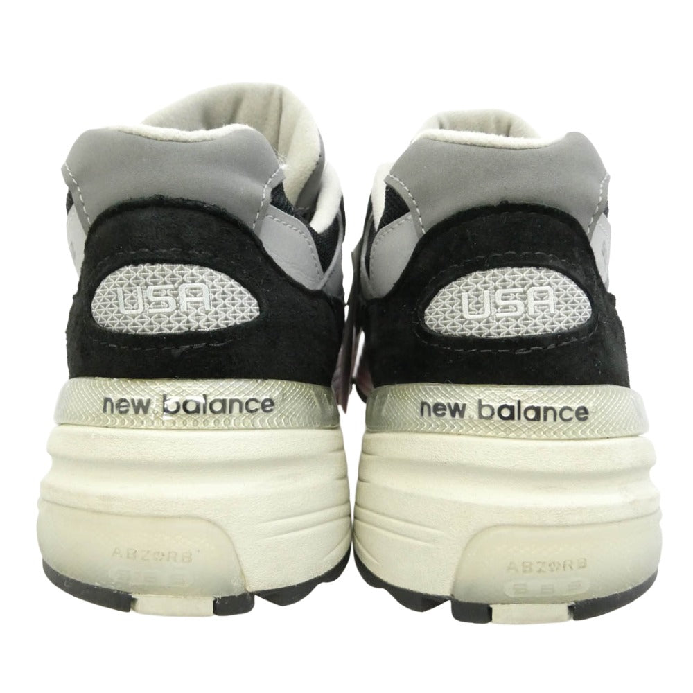 NEW BALANCE ニューバランス U992BK MADE in USA 992 Black ブラック スエード メッシュ スニーカー ブラック系 26cm【中古】