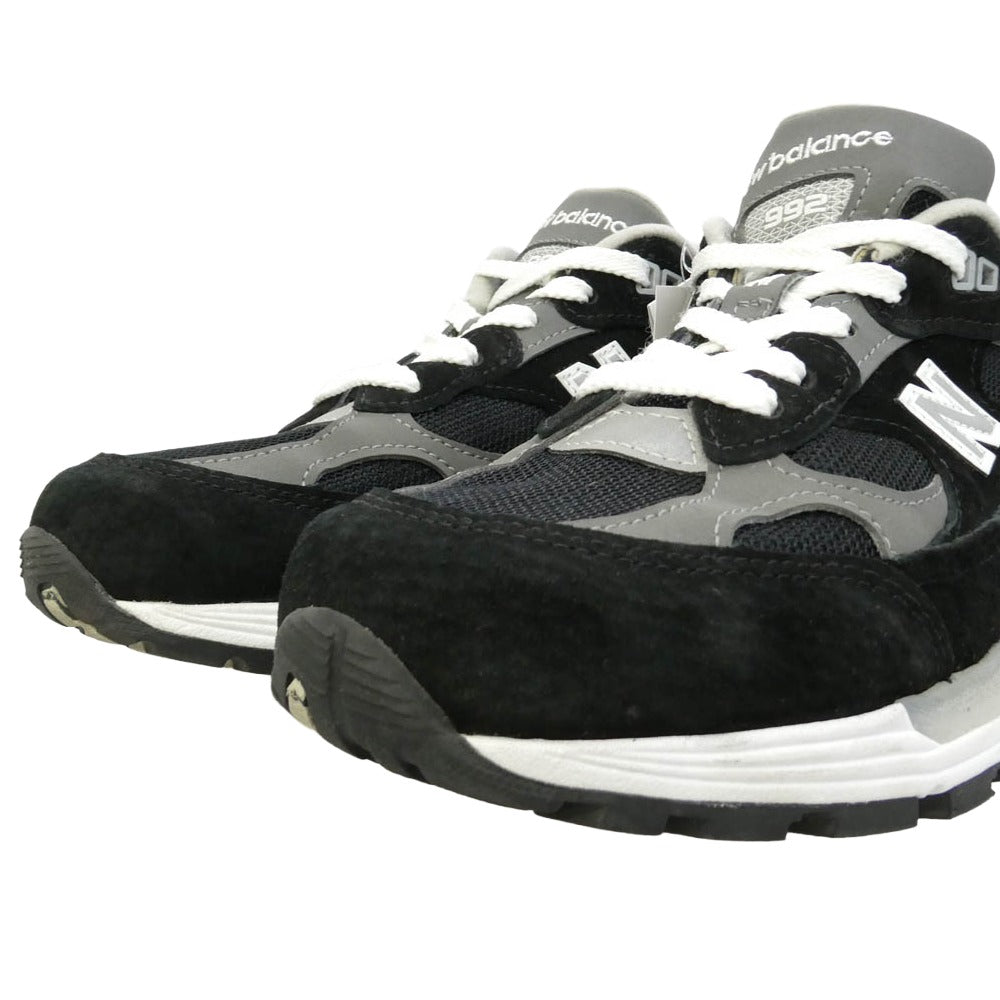 NEW BALANCE ニューバランス U992BK MADE in USA 992 Black ブラック スエード メッシュ スニーカー ブラック系 26cm【中古】