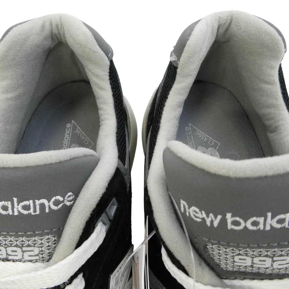 NEW BALANCE ニューバランス U992BK MADE in USA 992 Black ブラック スエード メッシュ スニーカー ブラック系 26cm【中古】