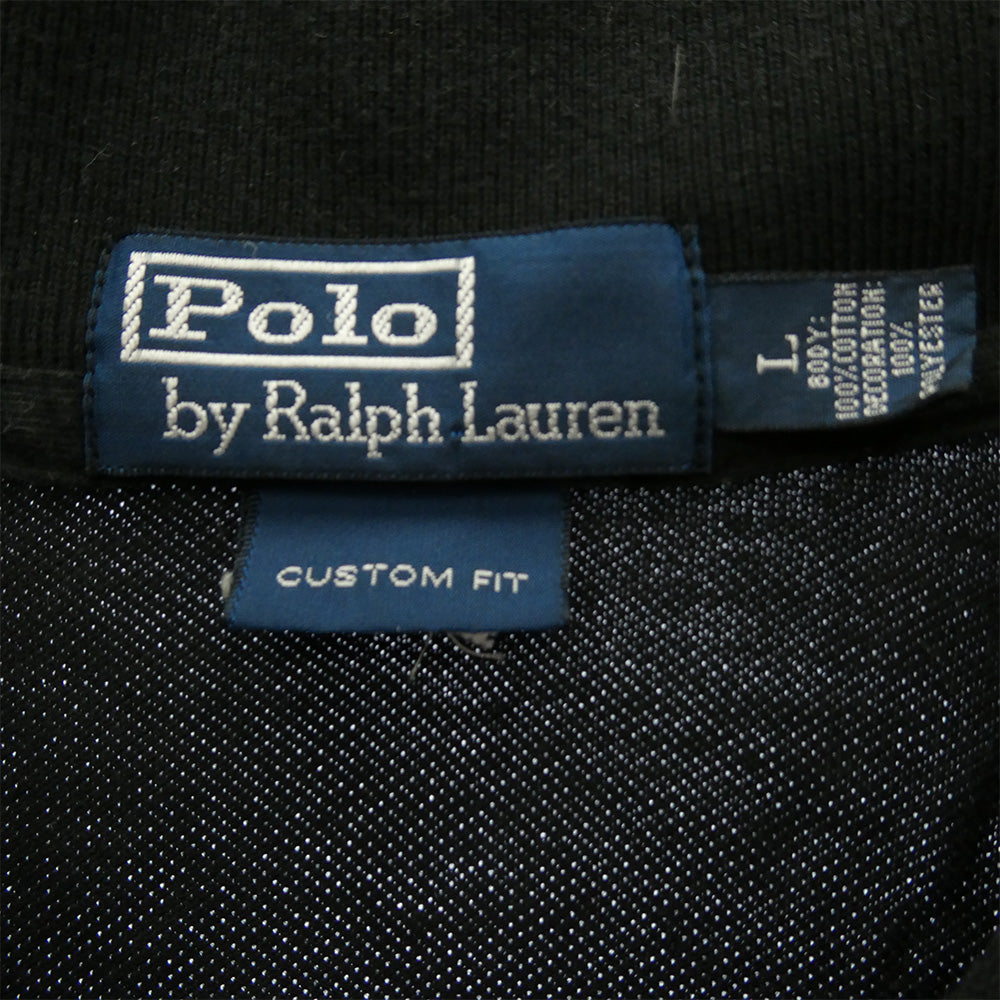 POLO RALPH LAUREN ポロ・ラルフローレン スカル 刺繍 ポロシャツ 半袖 ブラック系 L【中古】