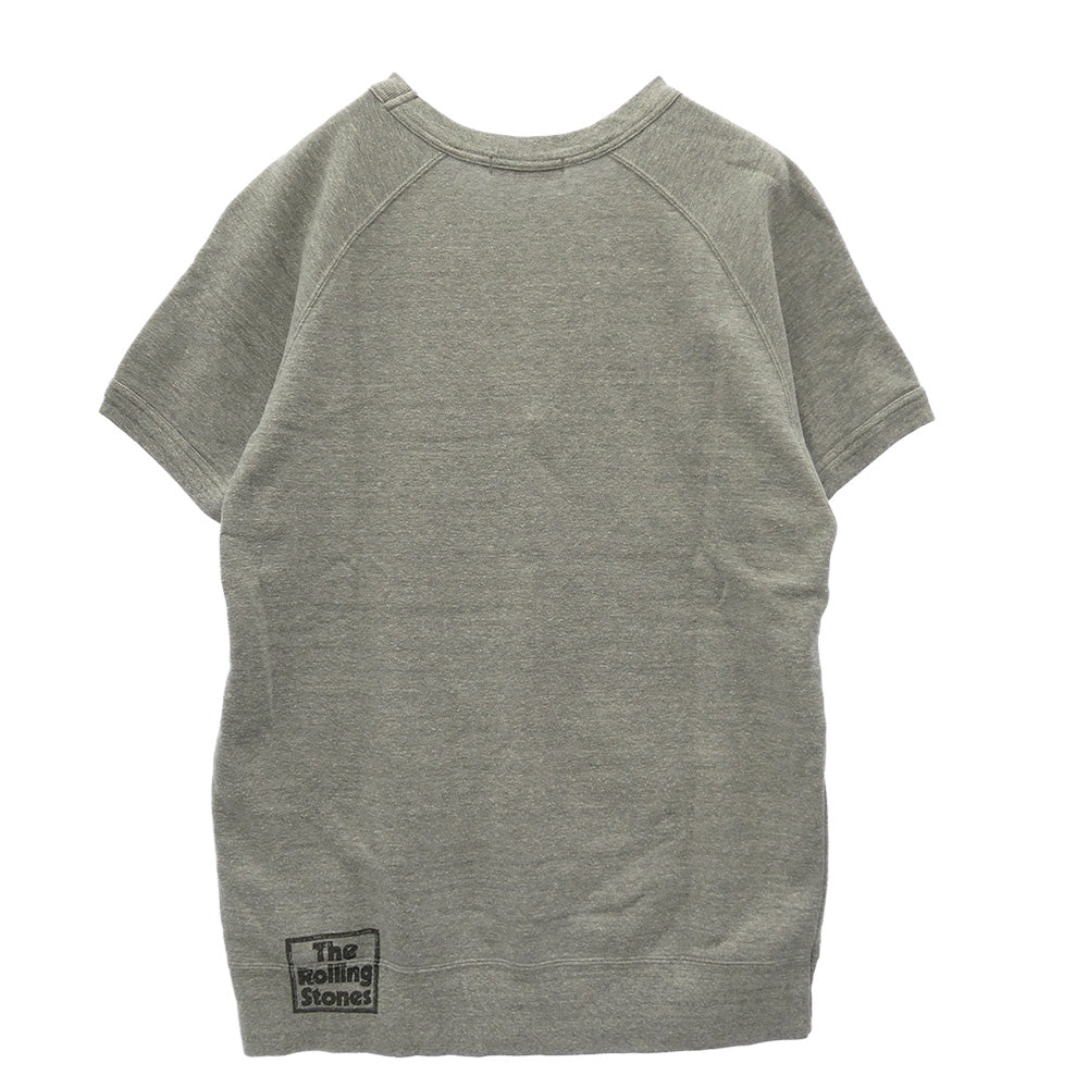 HYSTERIC GLAMOUR ヒステリックグラマー 0221CS04 × ROLLING STONES ローリング ストーンズ プリント スウェット 半袖 グレー系 L【中古】