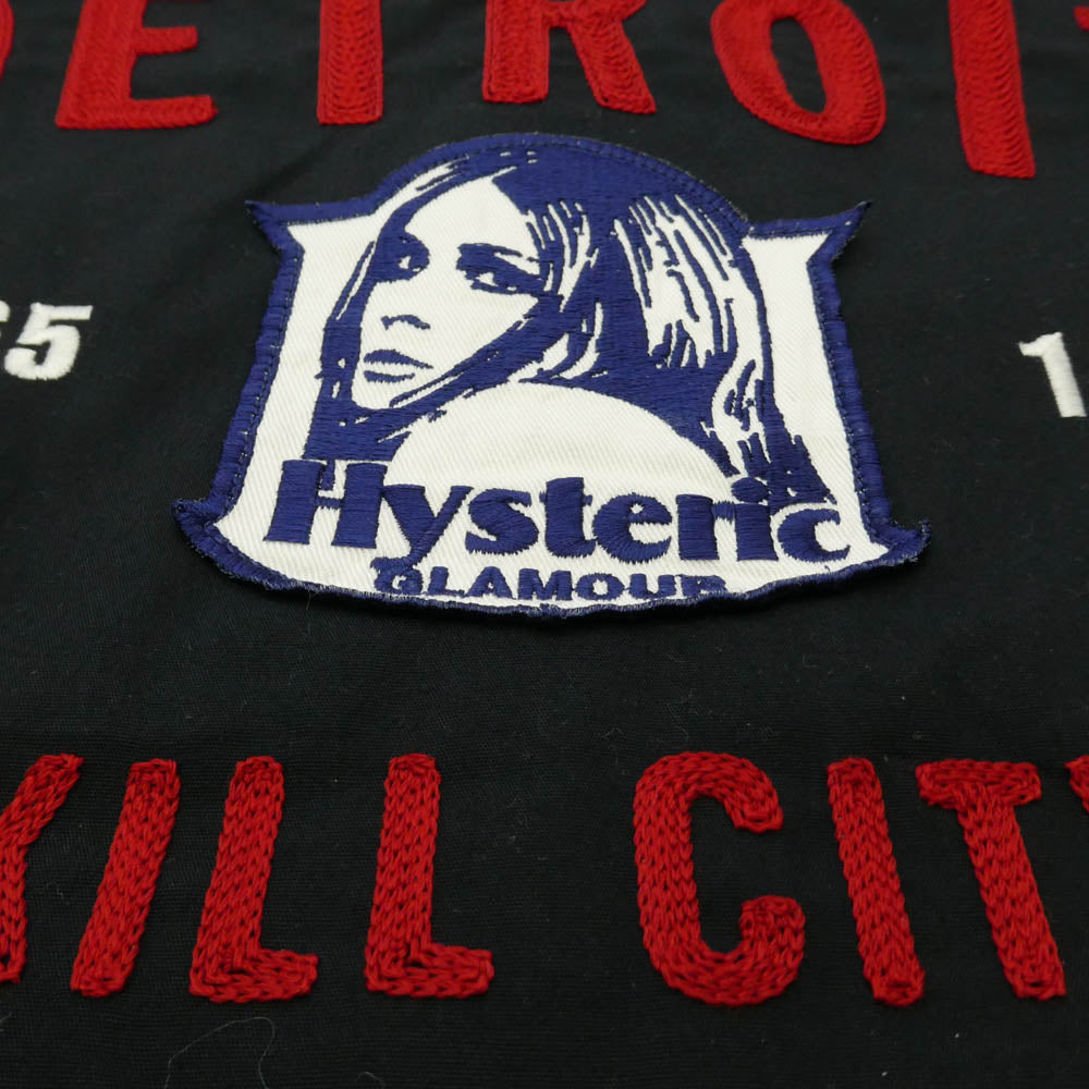 HYSTERIC GLAMOUR ヒステリックグラマー HYS ヒスガール 刺繍 ワーク シャツ 半袖 ブラック系【中古】