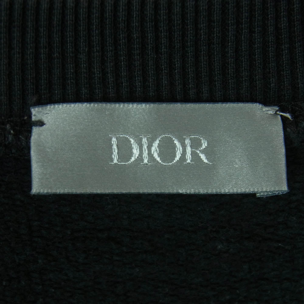 Christian Dior クリスチャンディオール 143J684C0531 PETER DOIG ロゴ刺繍 エンブロイダリー スウェット トレーナー ブラック系 XXL【中古】