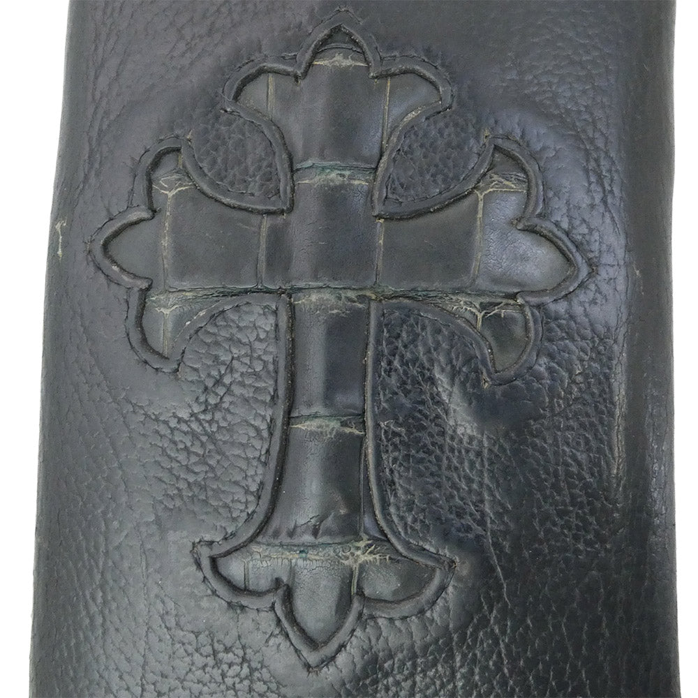 ヴァンアンバーグレザーズ CROSS INLAYED COWHIDE WALLET クロス インレイ カウハイド レザー ウォレット 財布 ブラック系【中古】