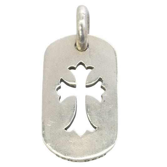 CHROME HEARTS クロムハーツ（原本無） D TAG SML CO CRS カットアウトクロス スモール ドッグタグ ペンダントトップ シルバー系【中古】