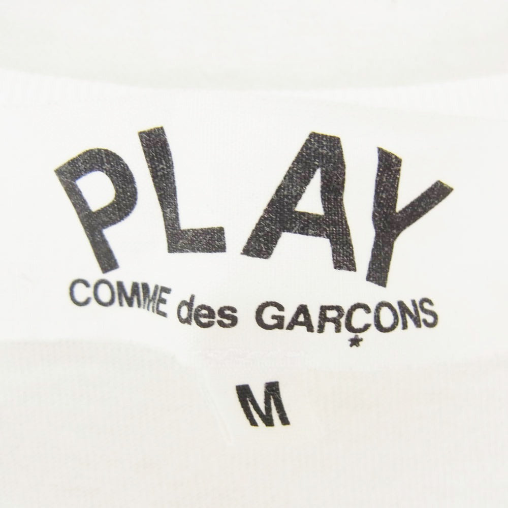 PLAY COMME des GARCONS プレイコムデギャルソン AD2008 AZ-T062 CDG PLAY GREEN HEART ハート ビッグロゴ プリント 半袖 Tシャツ ホワイト系 M【中古】