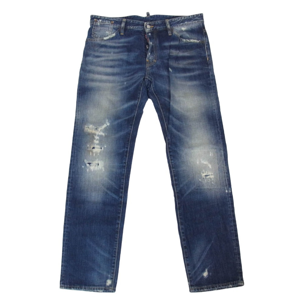 DSQUARED2 ディースクエアード 13AW S74LA0554 ダメージ加工 デニム パンツ インディゴブルー系 50【中古】